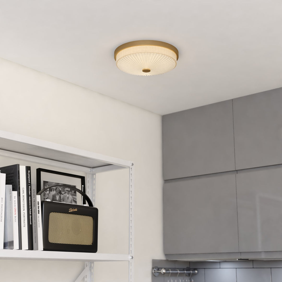 12.5-In W Led Flush Mount Natural Brass
