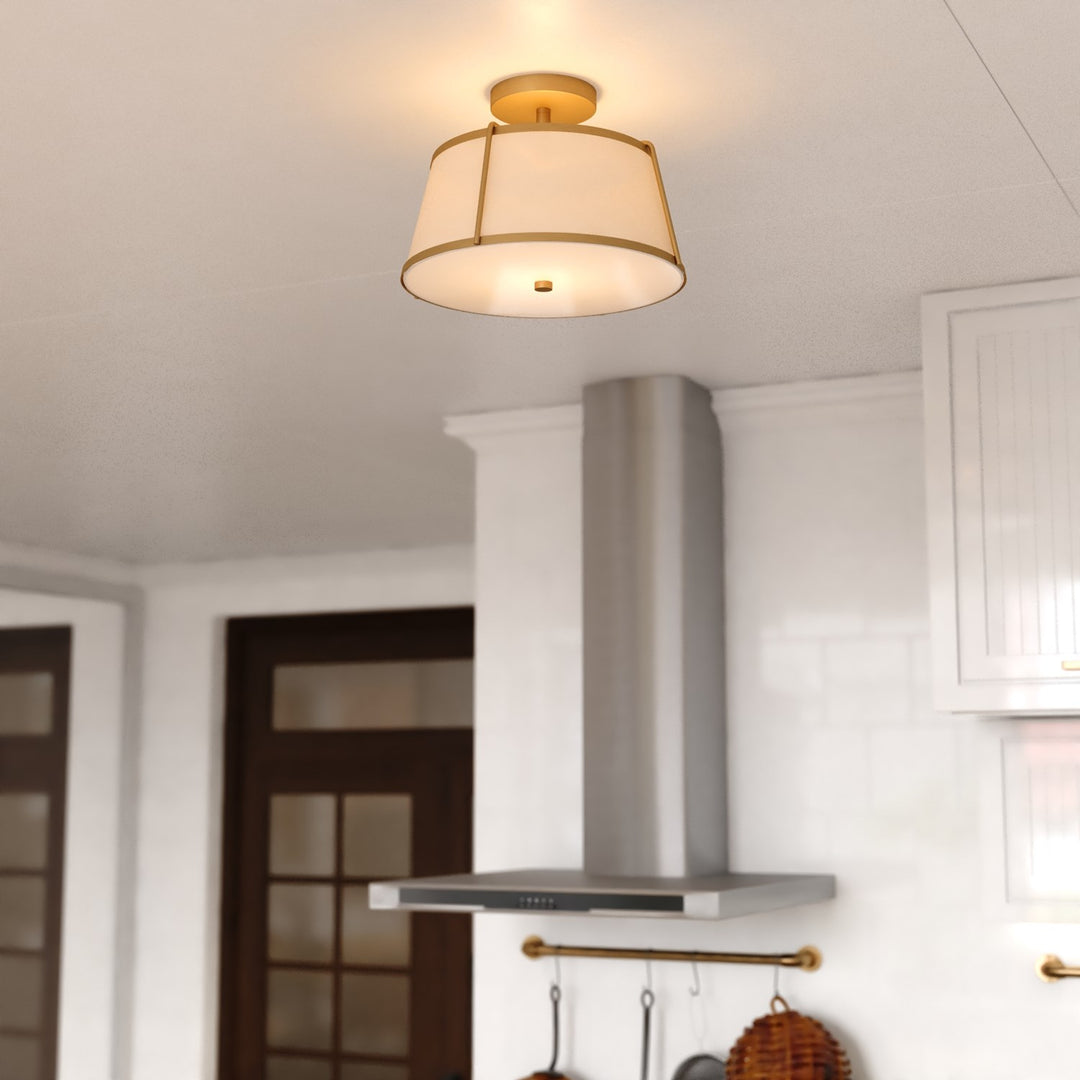 13-In. 2 Light Semi-Flush Mount Mystic Gold