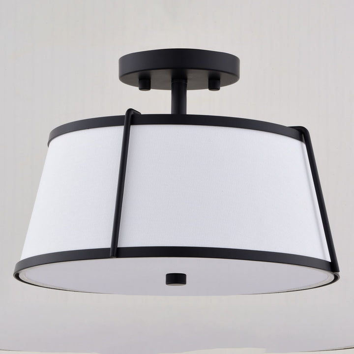 13-In. 2 Light Semi-Flush Mount Matte Black