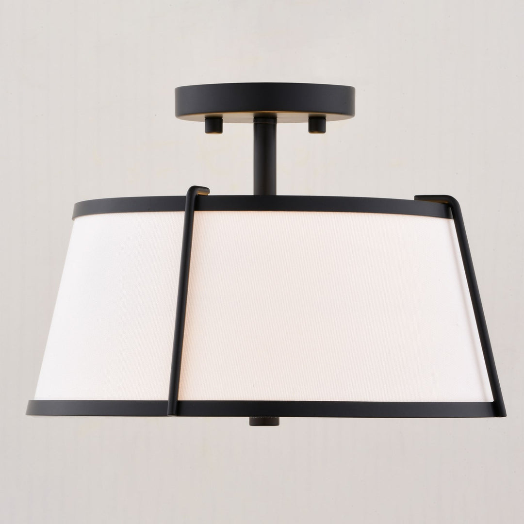 13-In. 2 Light Semi-Flush Mount Matte Black
