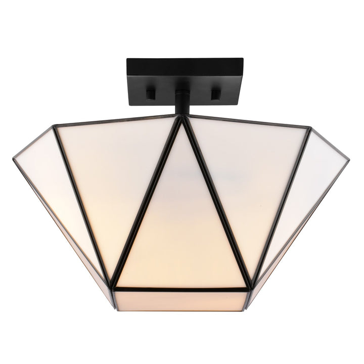 14-In. W 2 Light Semi-Flush Mount Matte Black by Vaxcel International