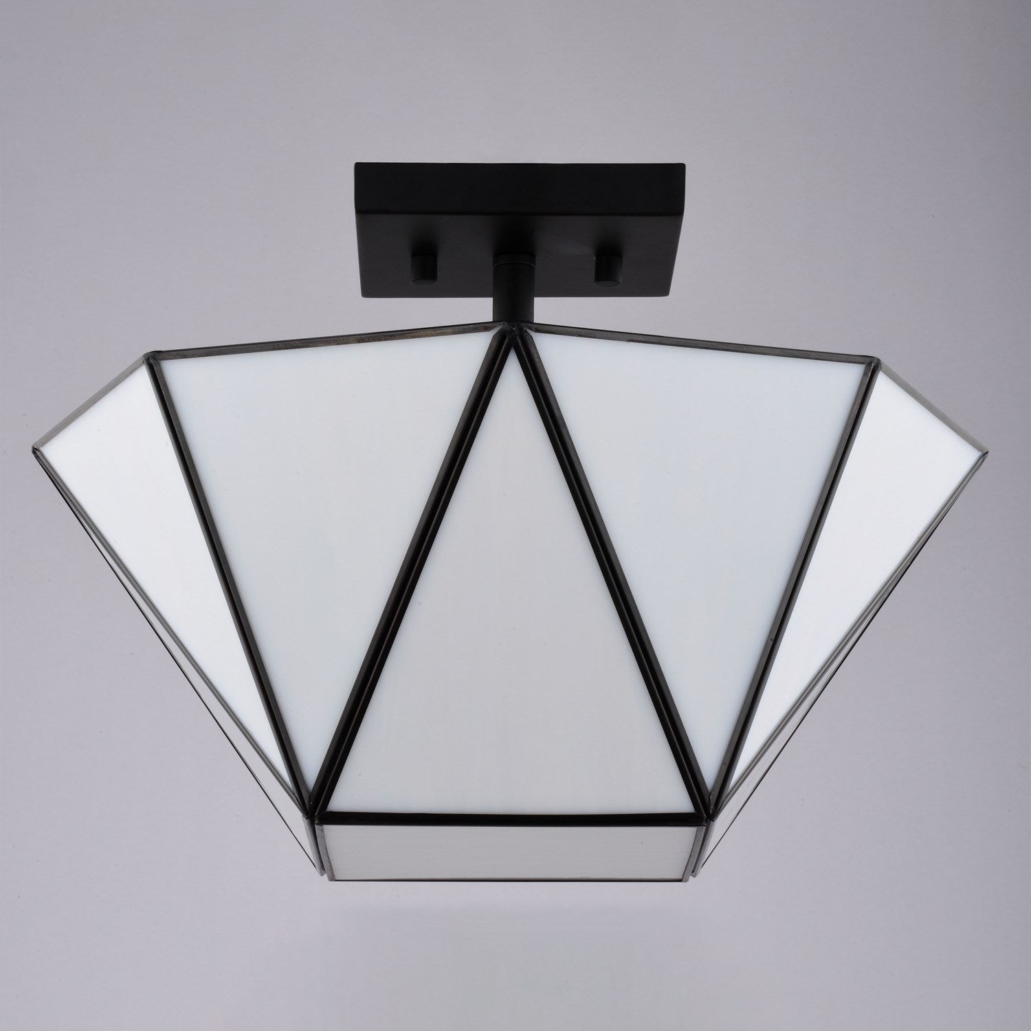 14-In. W 2 Light Semi-Flush Mount Matte Black