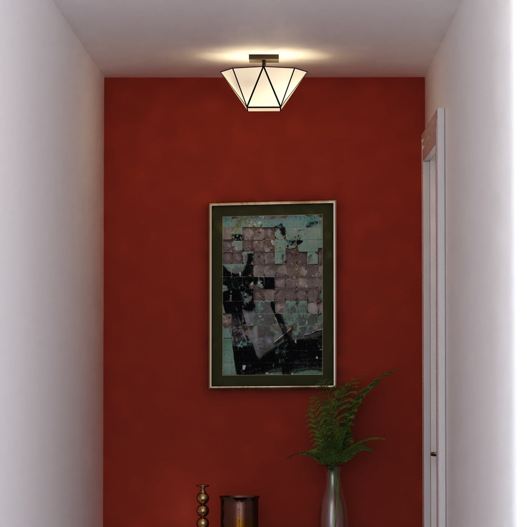 14-In. W 2 Light Semi-Flush Mount Matte Black