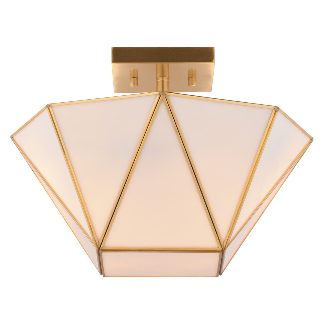14-In. W 2 Light Semi-Flush Mount Muted Brass by Vaxcel International
