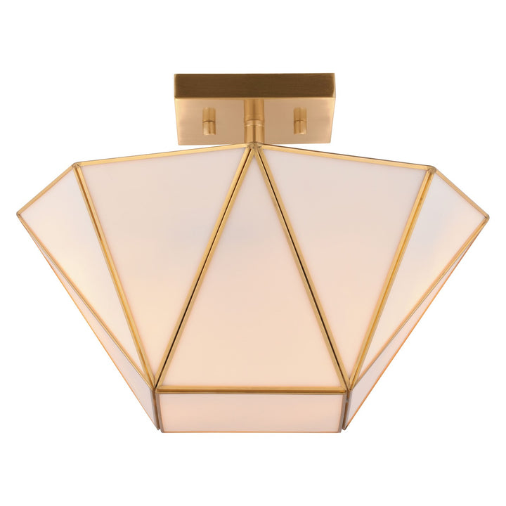 14-In. W 2 Light Semi-Flush Mount Muted Brass by Vaxcel International