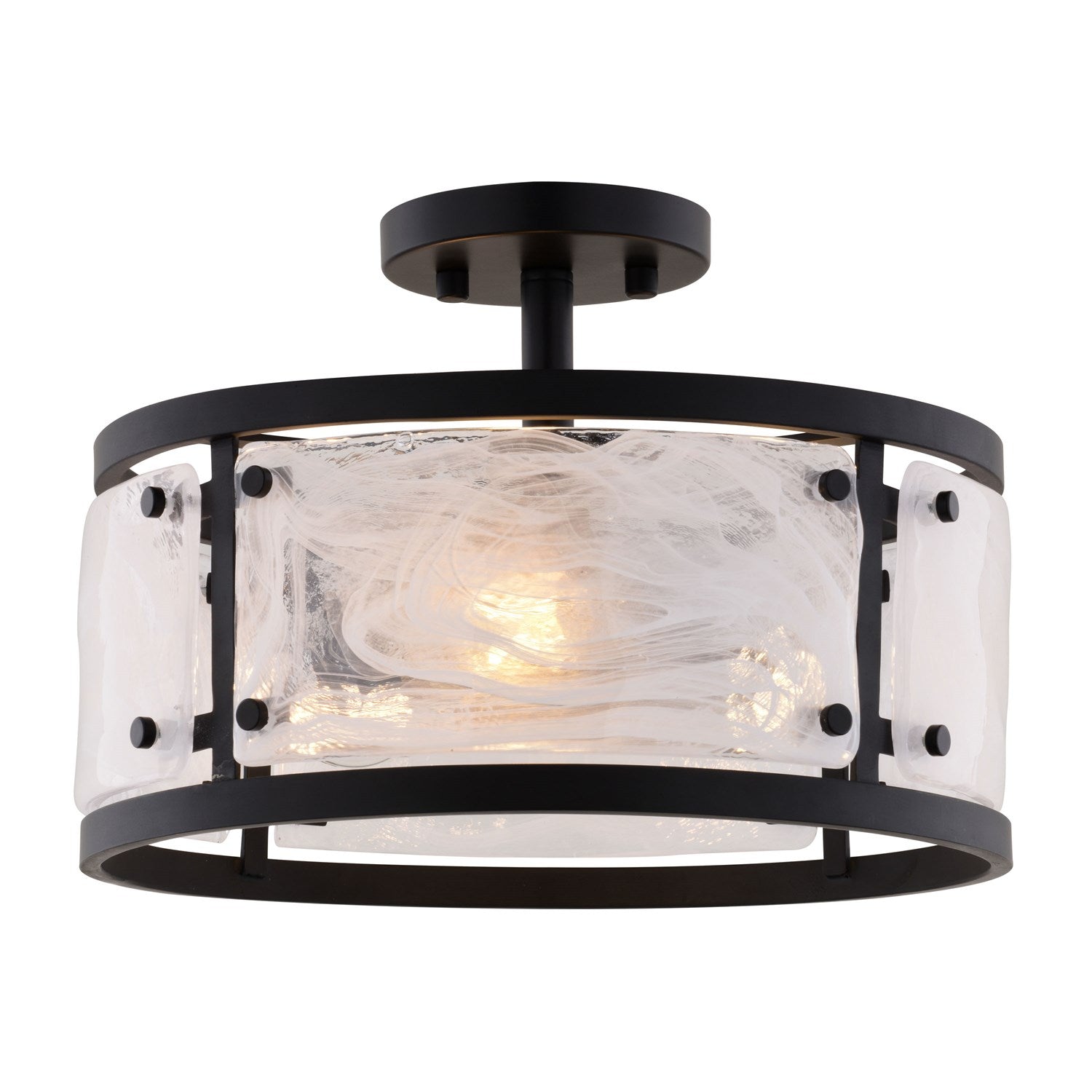 13-In. W 3 Light Semi-Flush Mount Matte Black by Vaxcel International