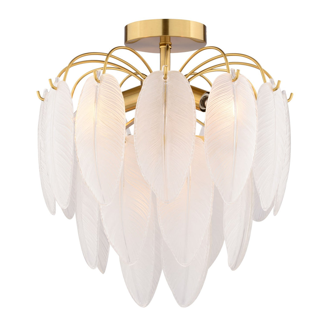 13.5-In. W 4 Light Semi-Flush Mount Muted Gold by Vaxcel International