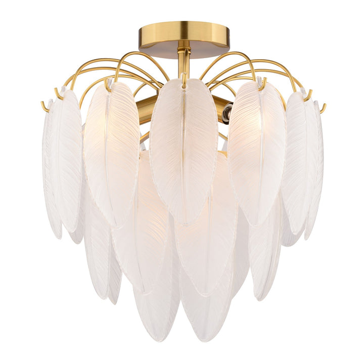13.5-In. W 4 Light Semi-Flush Mount Muted Gold by Vaxcel International