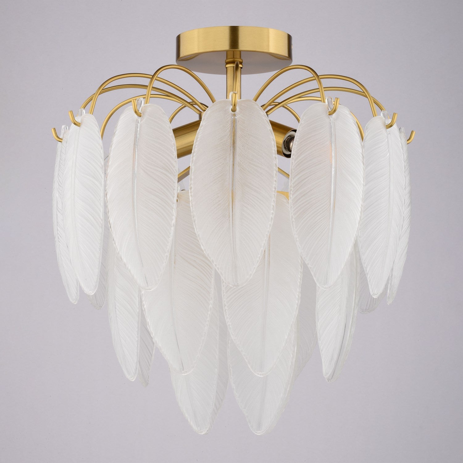 13.5-In. W 4 Light Semi-Flush Mount Muted Gold