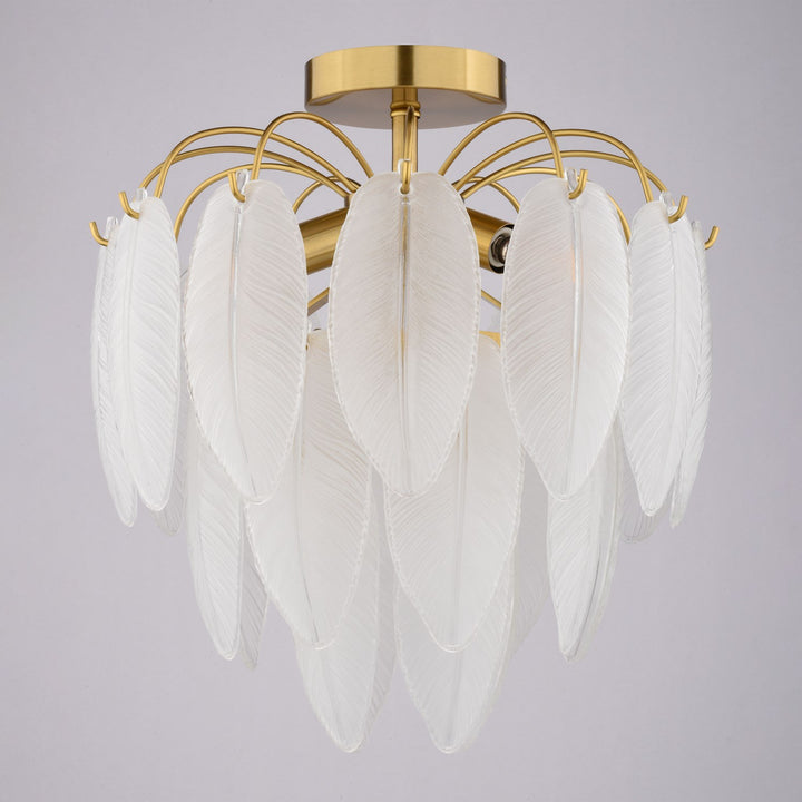 13.5-In. W 4 Light Semi-Flush Mount Muted Gold