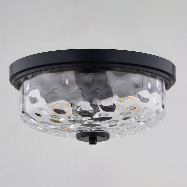 13-In. W 2 Light Flush Mount Matte Black