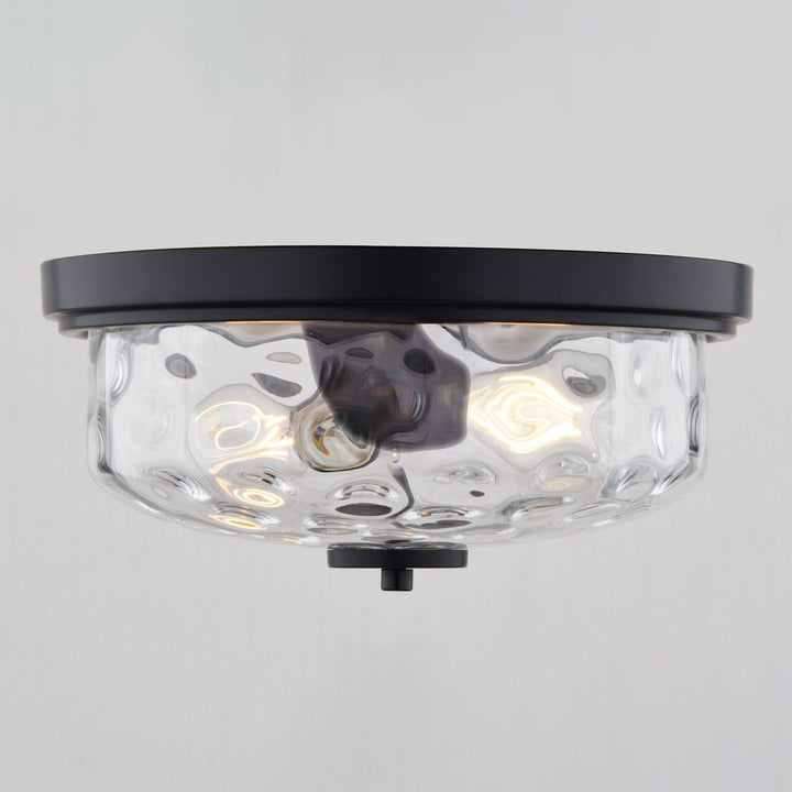 13-In. W 2 Light Flush Mount Matte Black