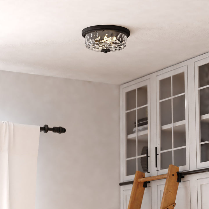 13-In. W 2 Light Flush Mount Matte Black