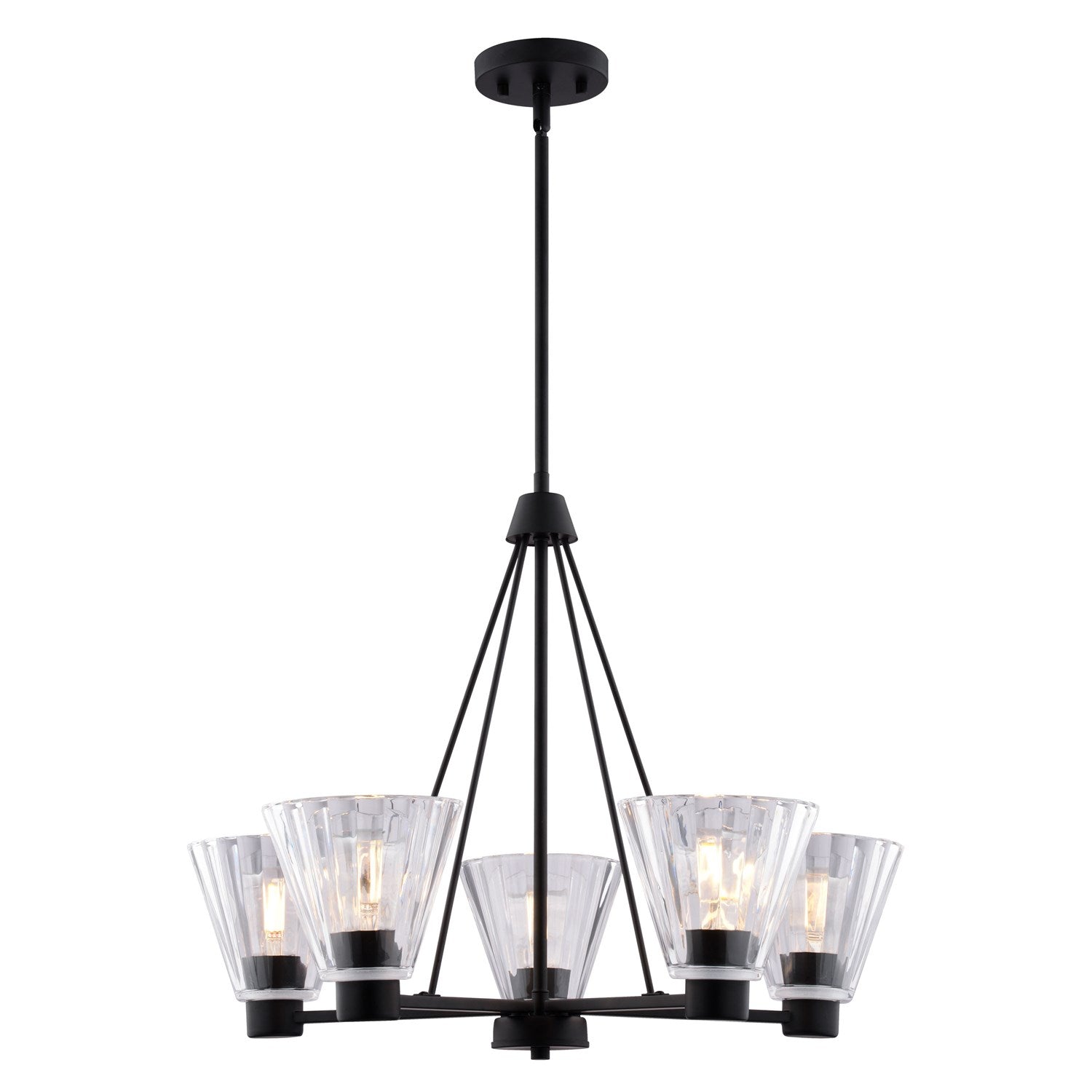 Dalton 25.5-In. 5 Light Chandalier Matte Black by Vaxcel International