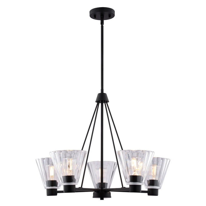 Dalton 25.5-In. 5 Light Chandalier Matte Black by Vaxcel International