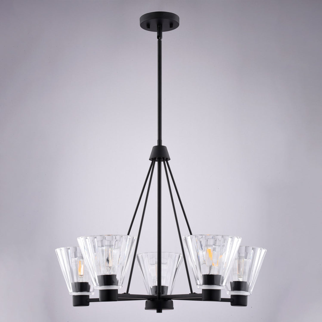 Dalton 25.5-In. 5 Light Chandalier Matte Black