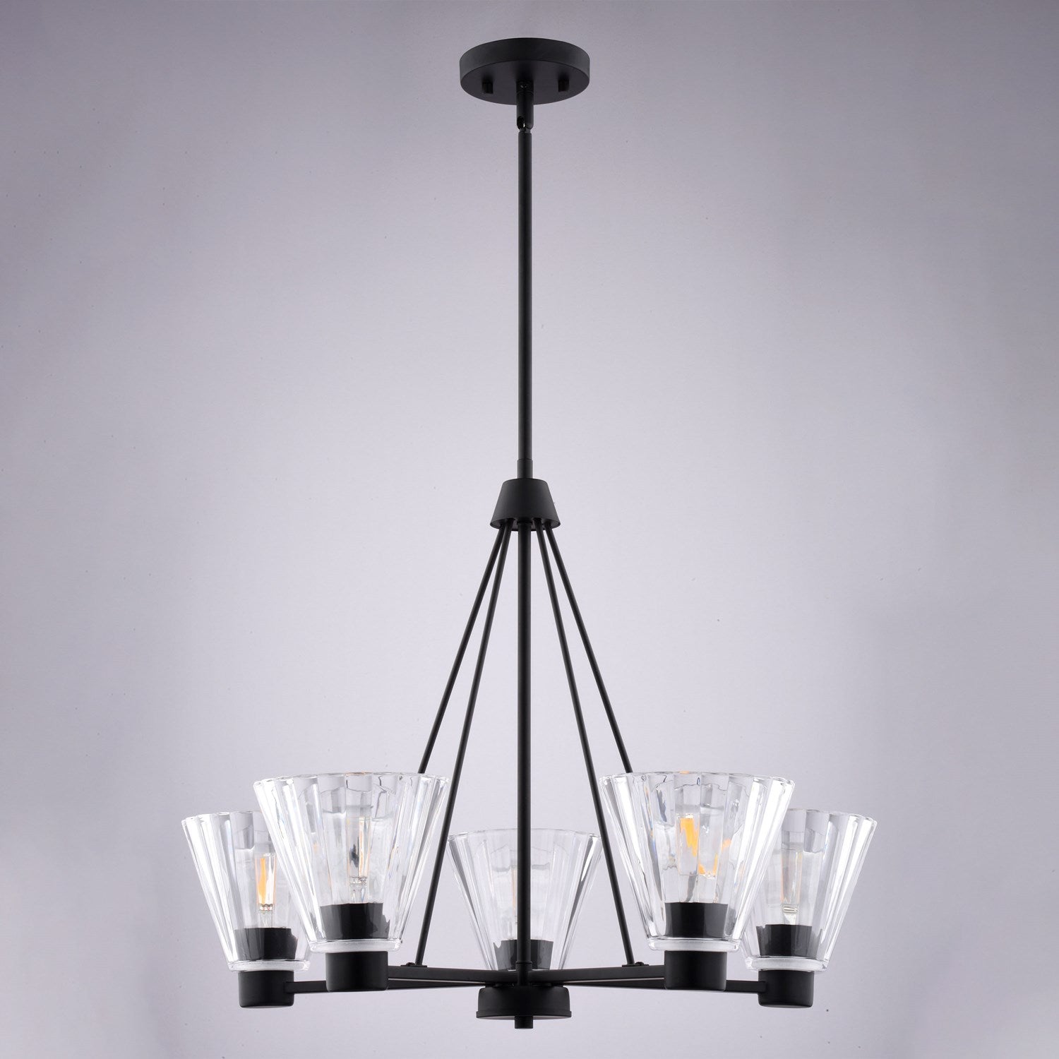 Dalton 25.5-In. 5 Light Chandalier Matte Black