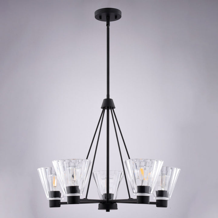 Dalton 25.5-In. 5 Light Chandalier Matte Black