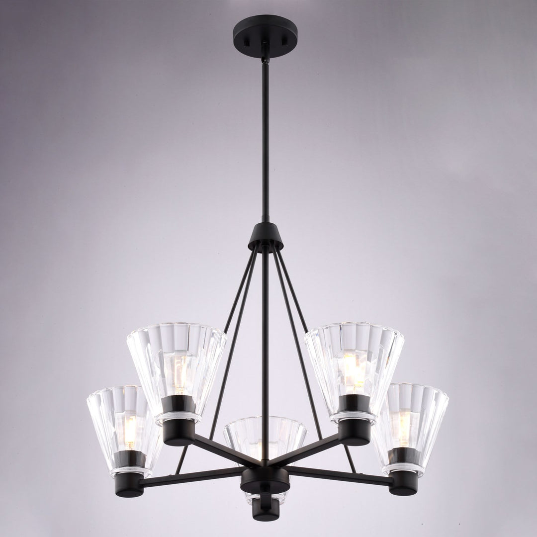 Dalton 25.5-In. 5 Light Chandalier Matte Black