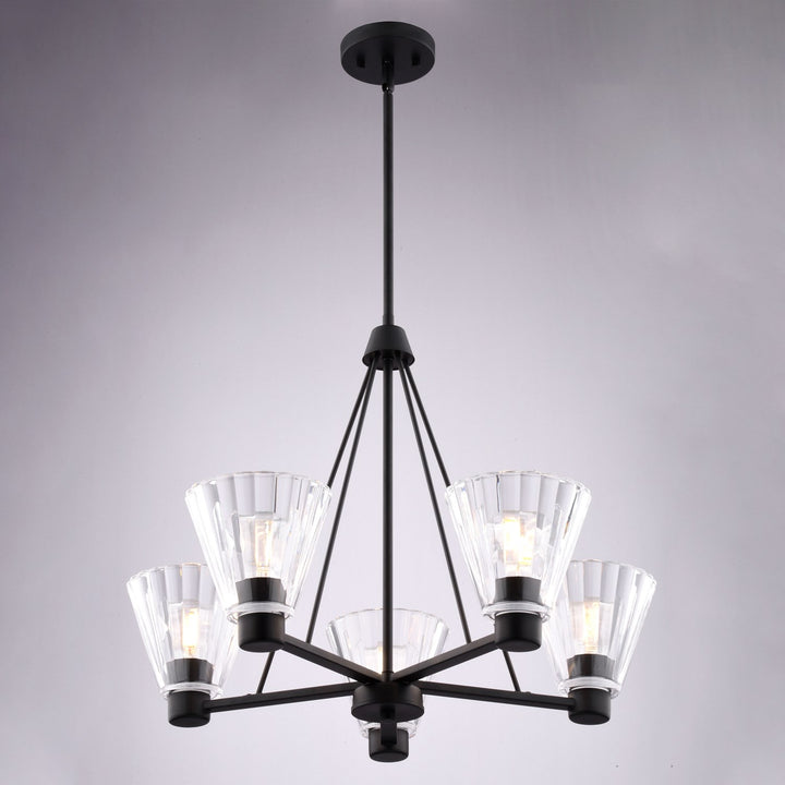 Dalton 25.5-In. 5 Light Chandalier Matte Black