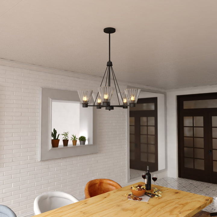 Dalton 25.5-In. 5 Light Chandalier Matte Black