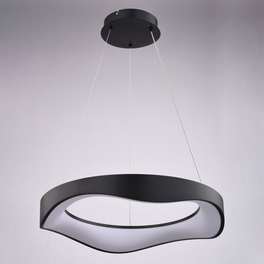 20.5-In. W Led Chandelier Textured Black