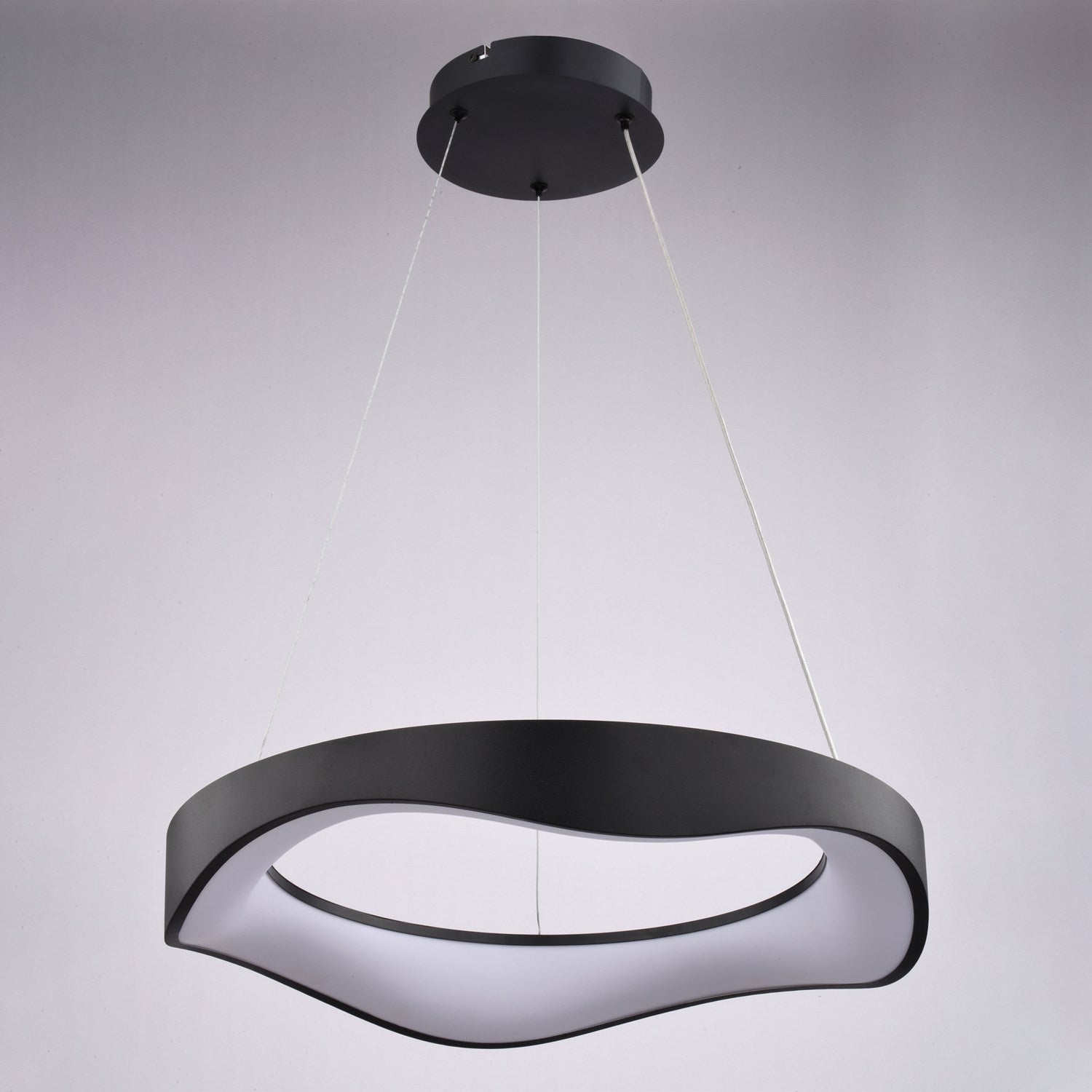 20.5-In. W Led Chandelier Textured Black