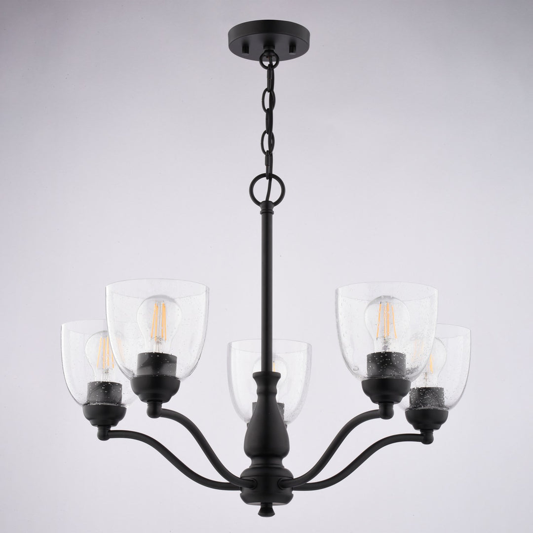 24.5-In. 5 Light Chandelier Matte Black