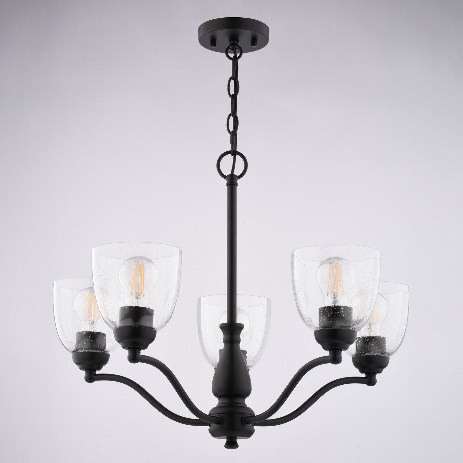 24.5-In. 5 Light Chandelier Matte Black