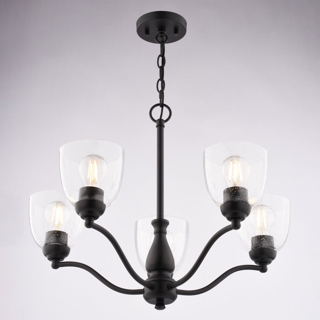24.5-In. 5 Light Chandelier Matte Black