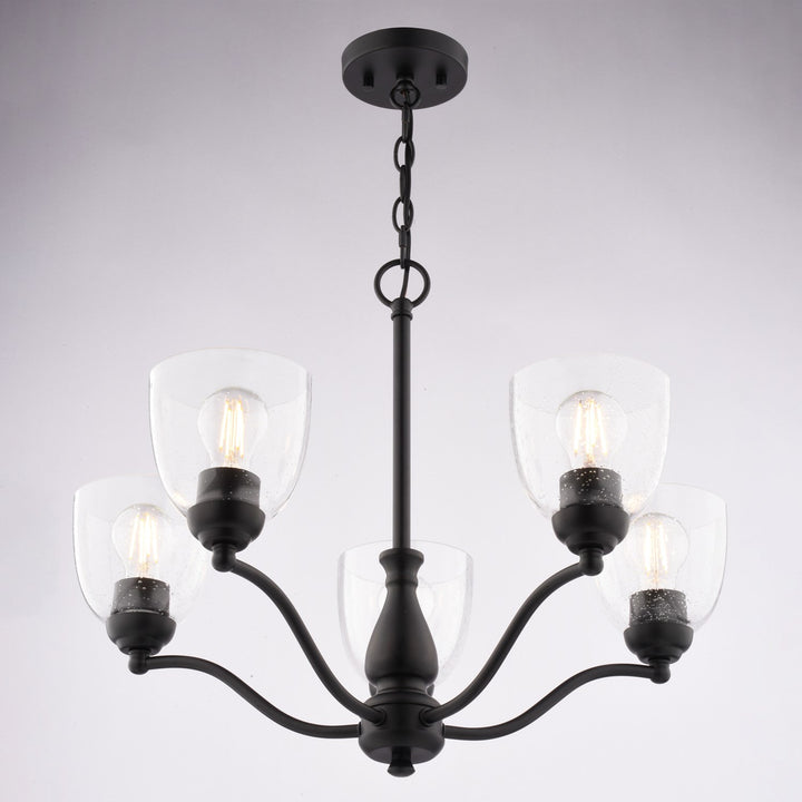 24.5-In. 5 Light Chandelier Matte Black