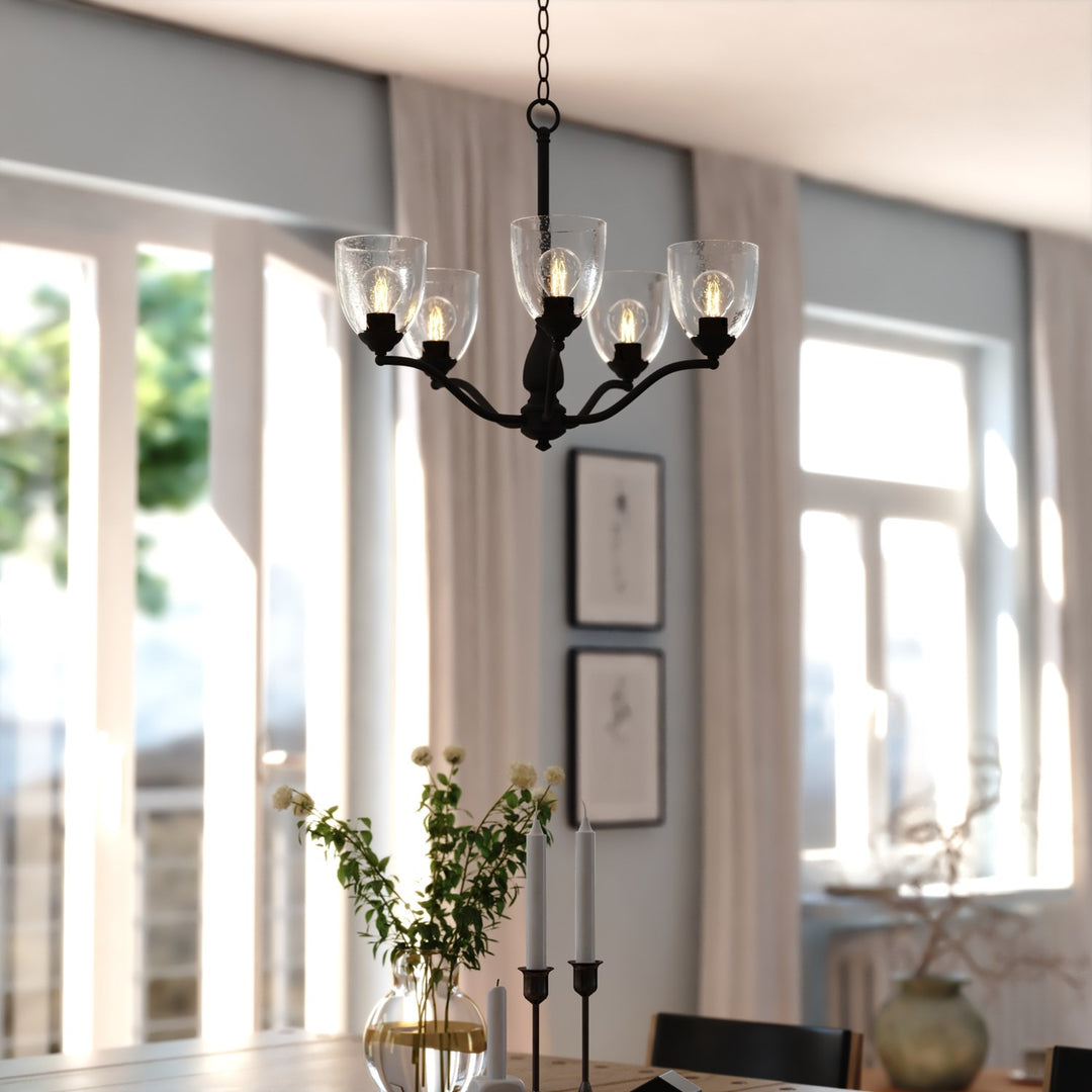 24.5-In. 5 Light Chandelier Matte Black