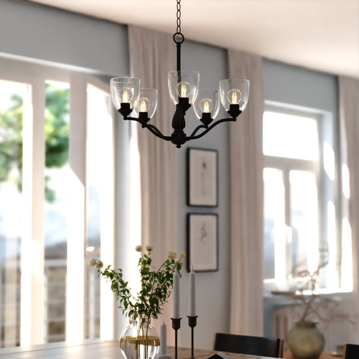 24.5-In. 5 Light Chandelier Matte Black