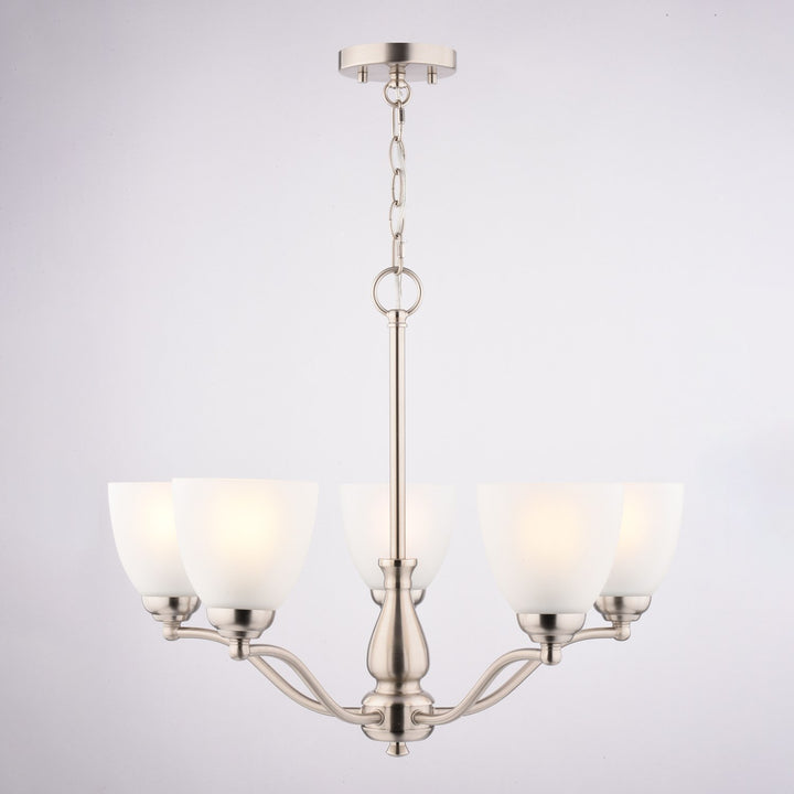 24.5-In. 5 Light Chandelier Satin Nickel