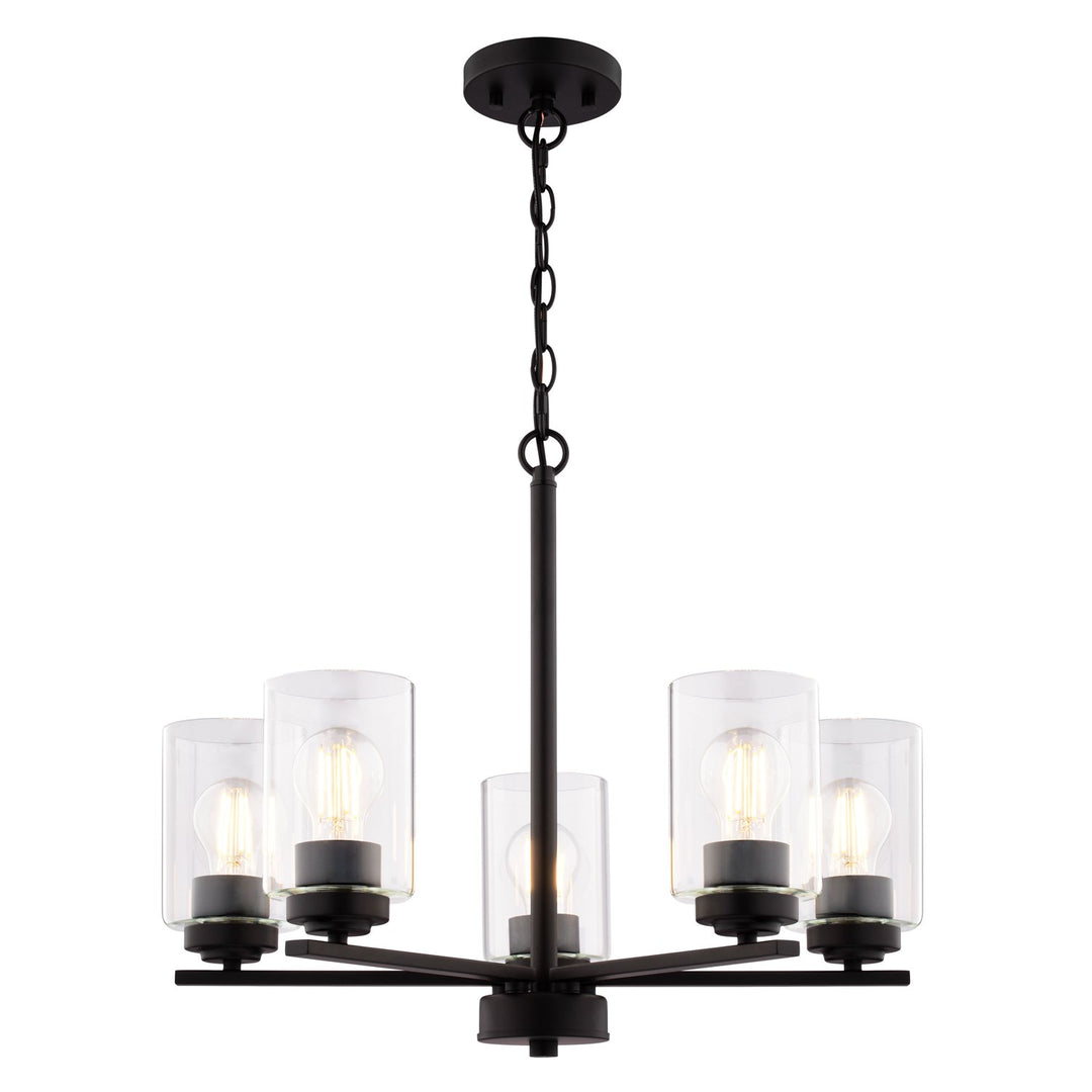 21-In. W 5 Light Chandelier Matte Black by Vaxcel International