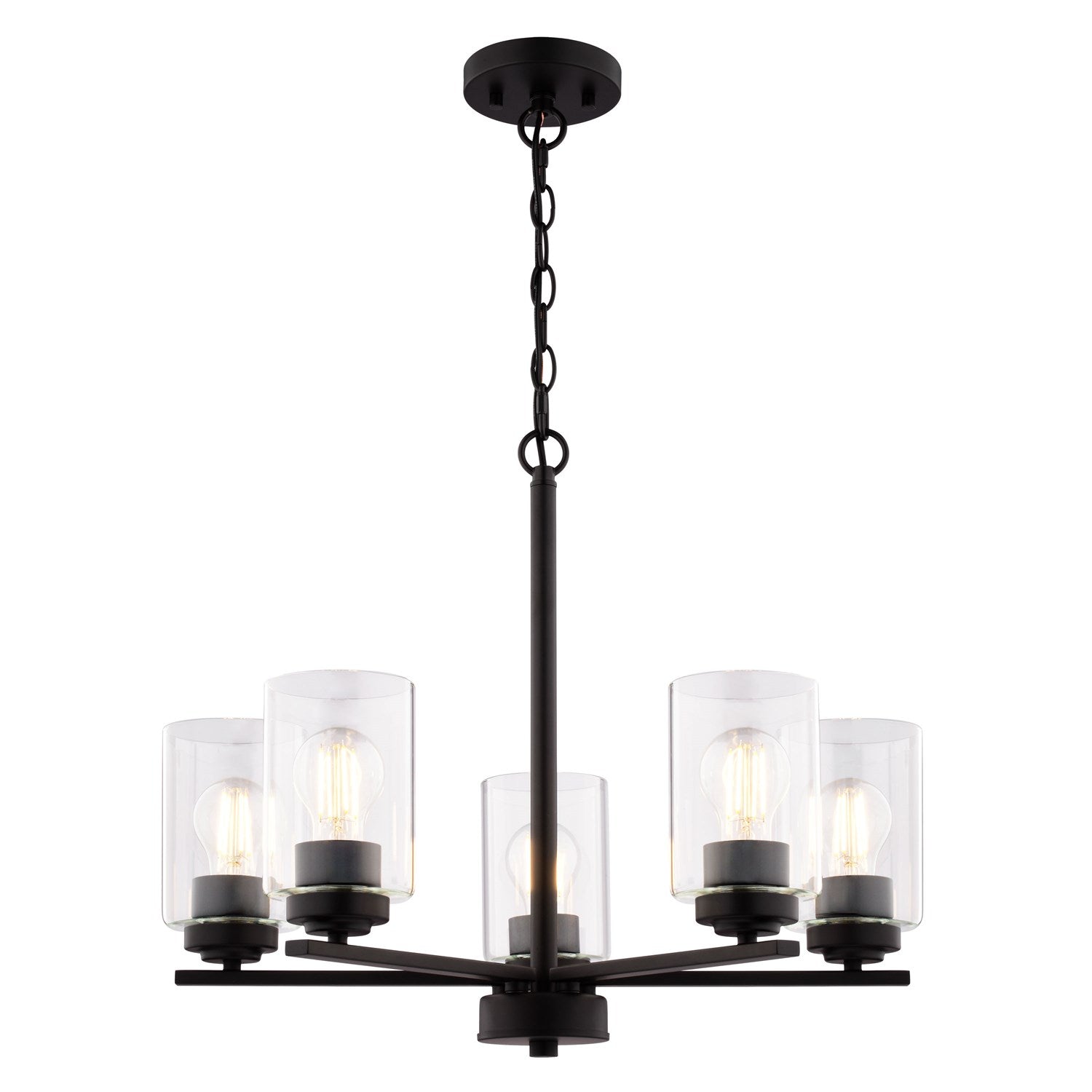 21-In. W 5 Light Chandelier Matte Black by Vaxcel International