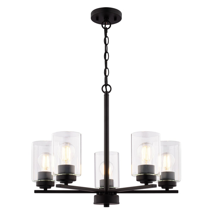 21-In. W 5 Light Chandelier Matte Black by Vaxcel International
