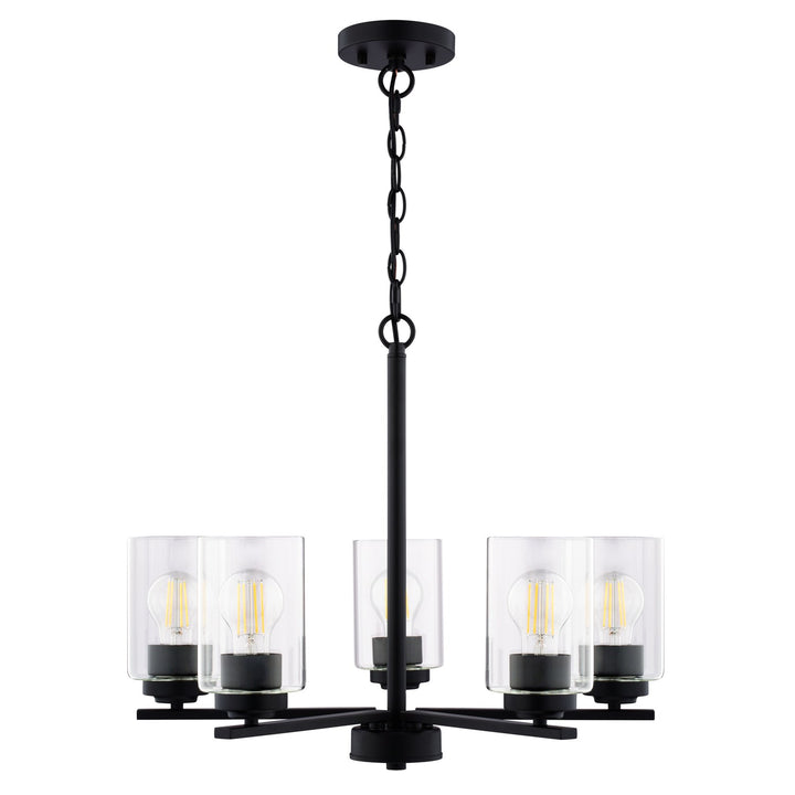 21-In. W 5 Light Chandelier Matte Black