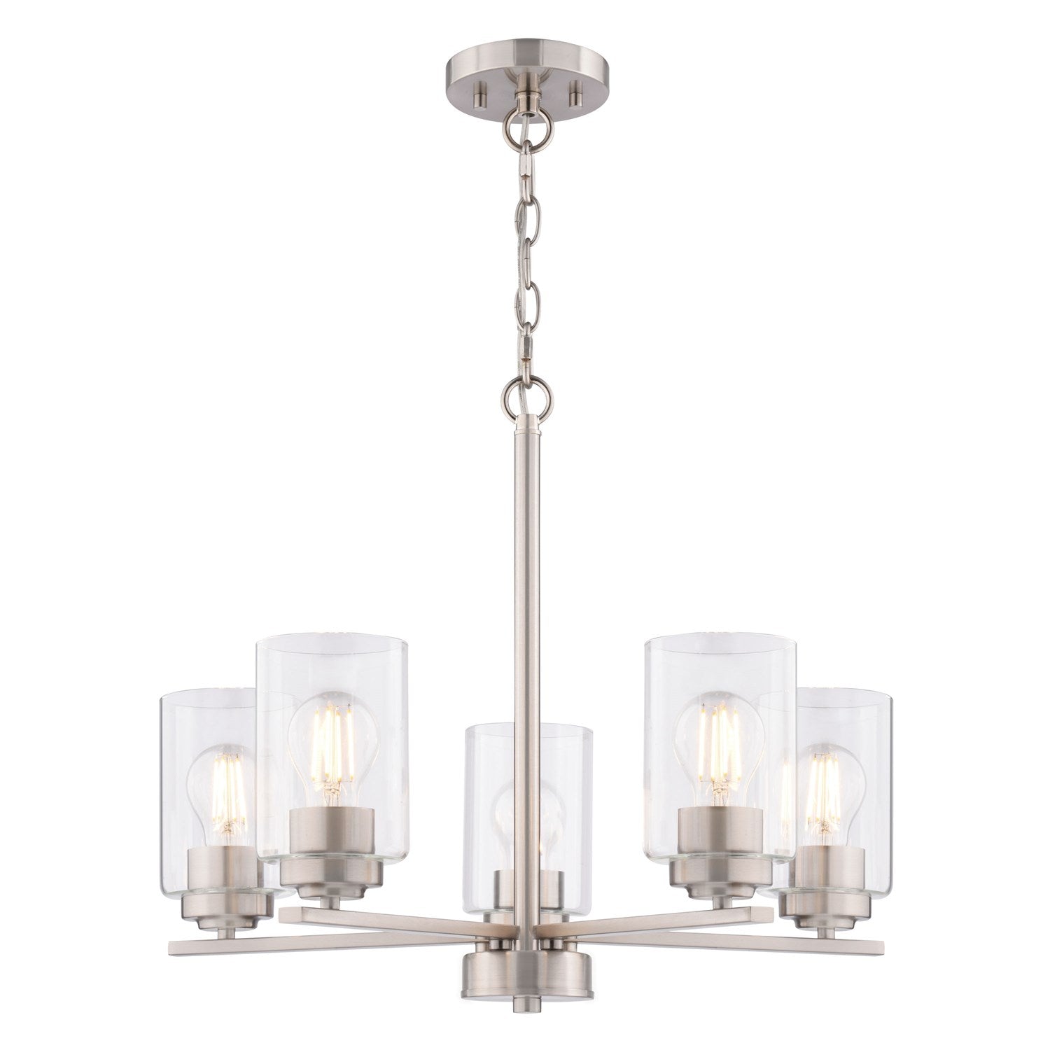 21-In. W 5 Light Chandelier Satin Nickel by Vaxcel International