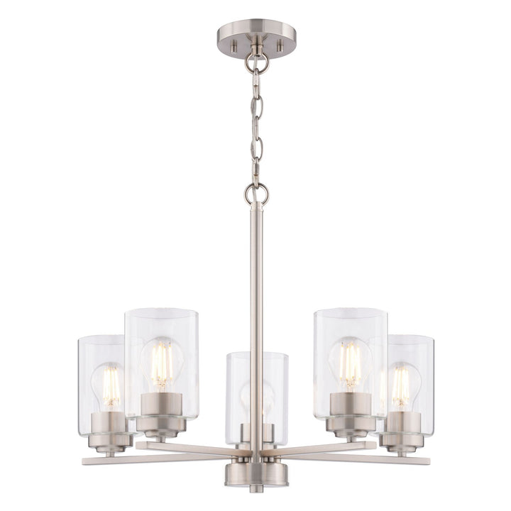 21-In. W 5 Light Chandelier Satin Nickel by Vaxcel International