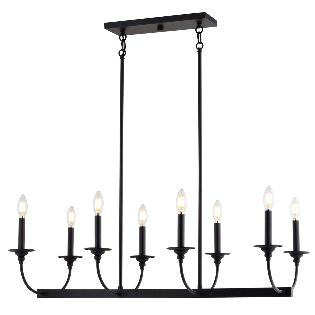36-In. W 8 Light Linear Chandelier Matte Black by Vaxcel International