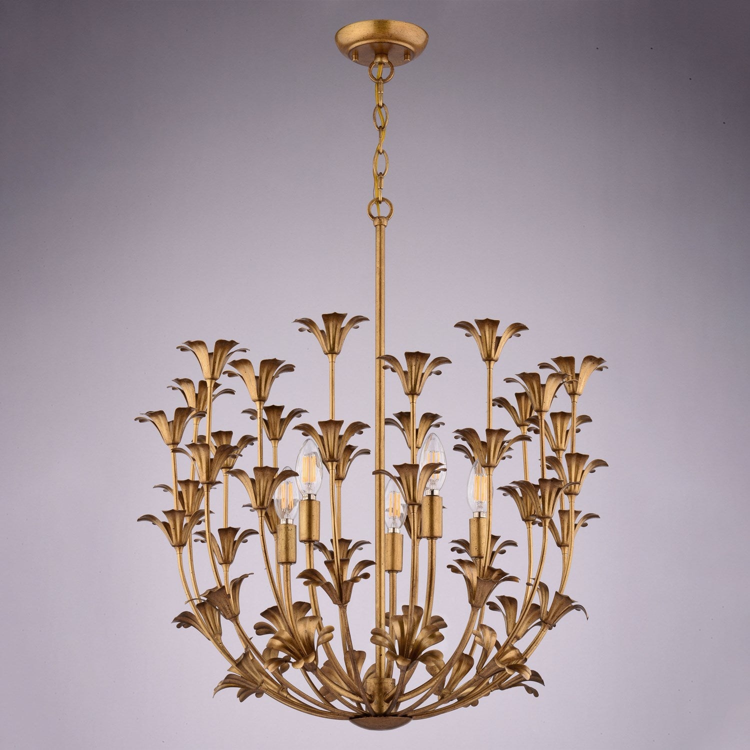 23.5-In. W 5 Light Pendant Gilded Gold