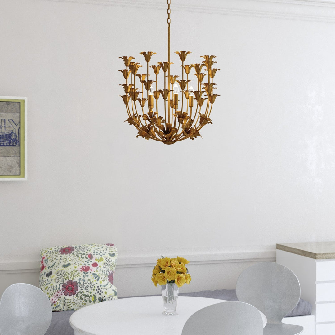 23.5-In. W 5 Light Pendant Gilded Gold