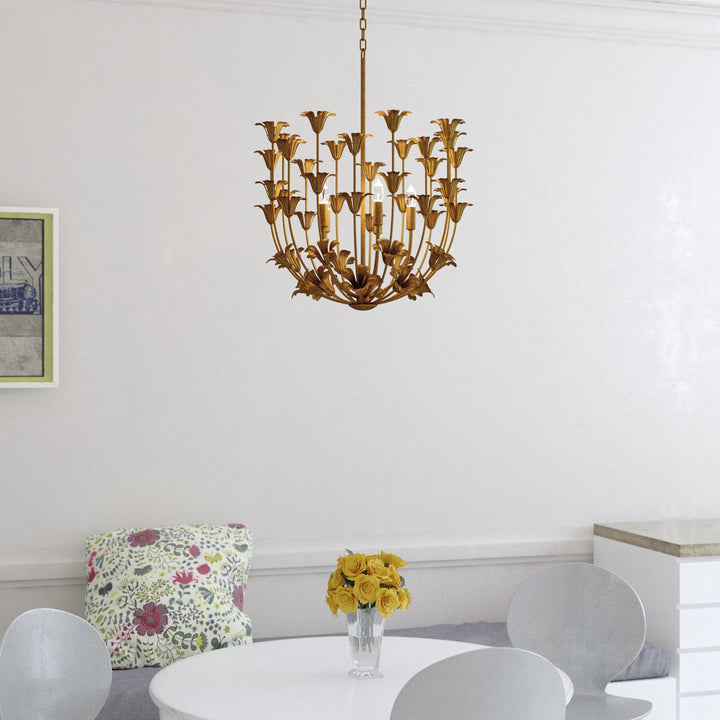 23.5-In. W 5 Light Pendant Gilded Gold