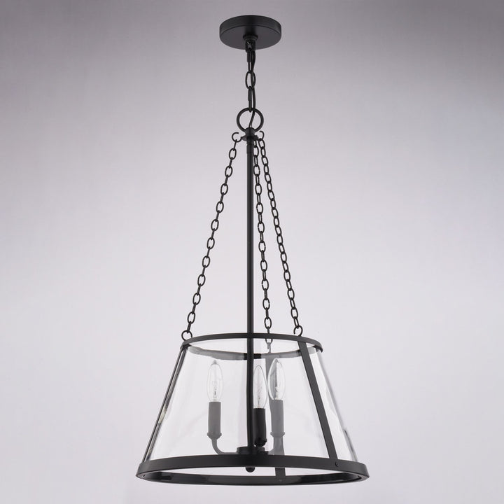 16-In. 3 Light Pendant Matte Black