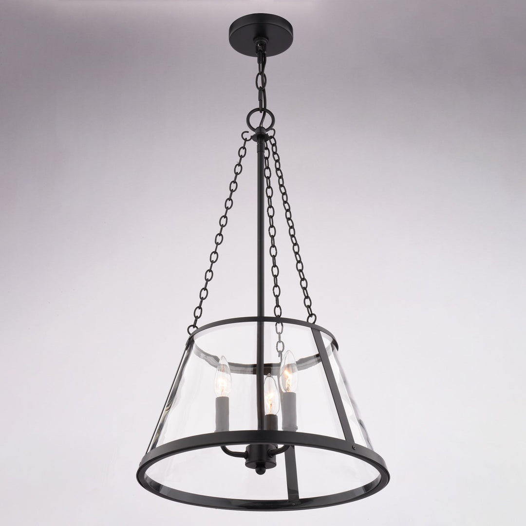 16-In. 3 Light Pendant Matte Black