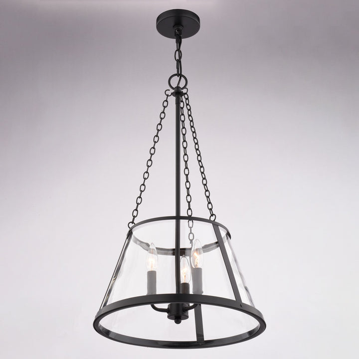 16-In. 3 Light Pendant Matte Black