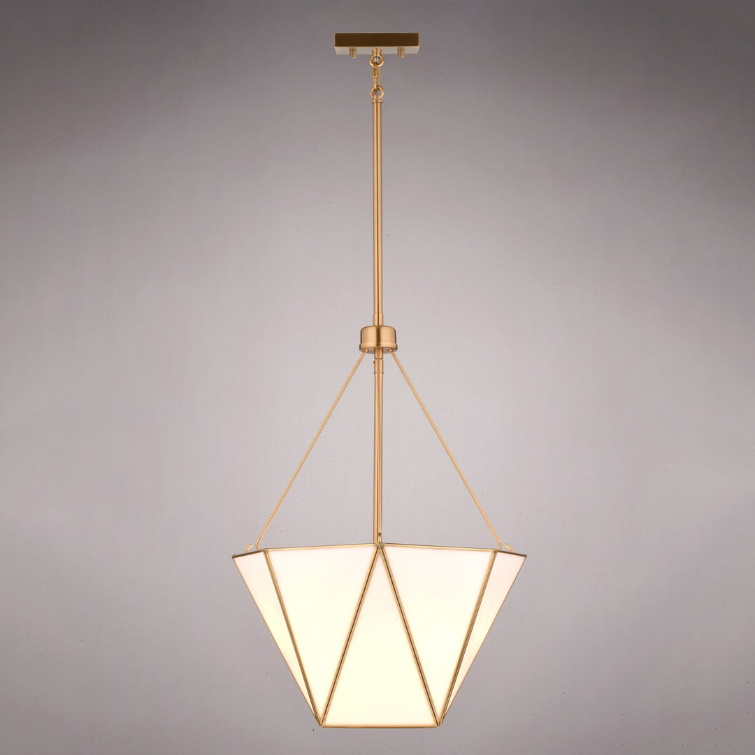16-In. W 3 Light Pendant Muted Brass