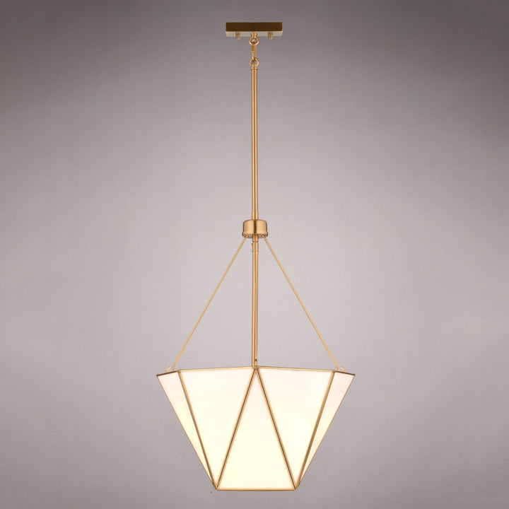 16-In. W 3 Light Pendant Muted Brass