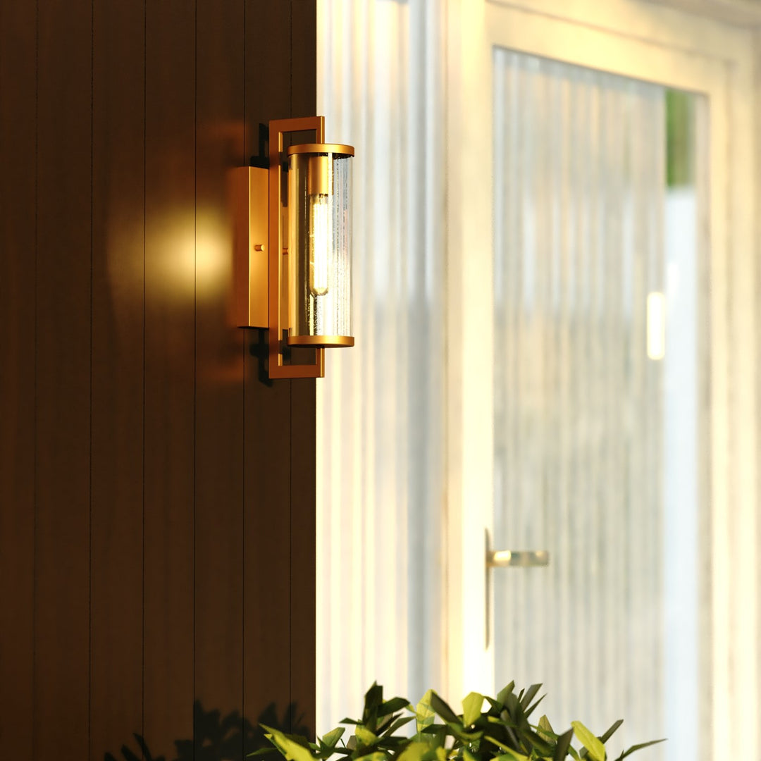 16-In. H Outdoor Wall Light Warm Brass